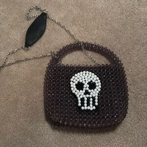 skull beaded purse